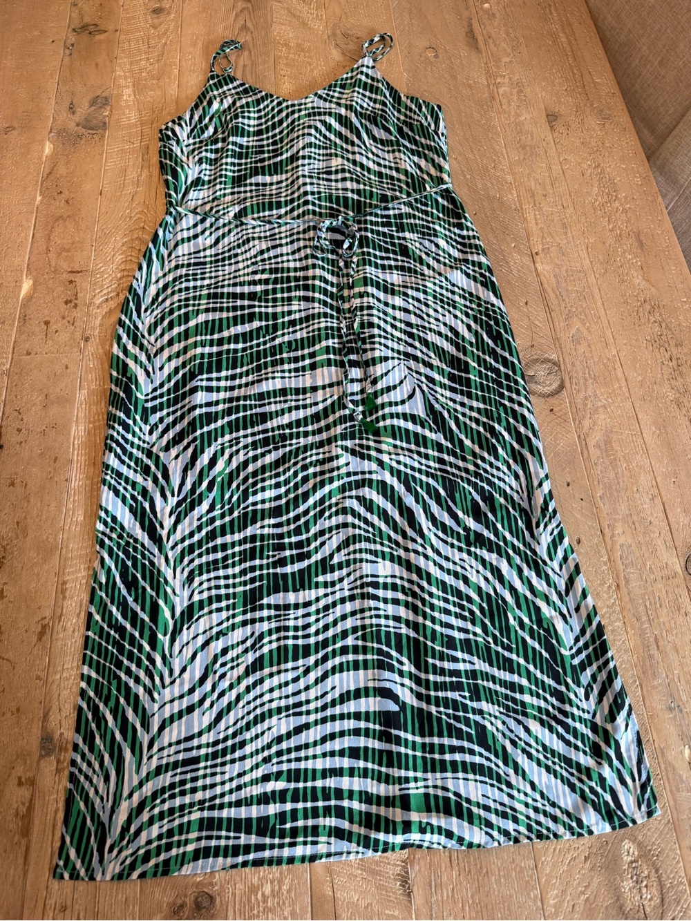 Sam Edelman Green Zebra-Print Women's Midi Dress 8